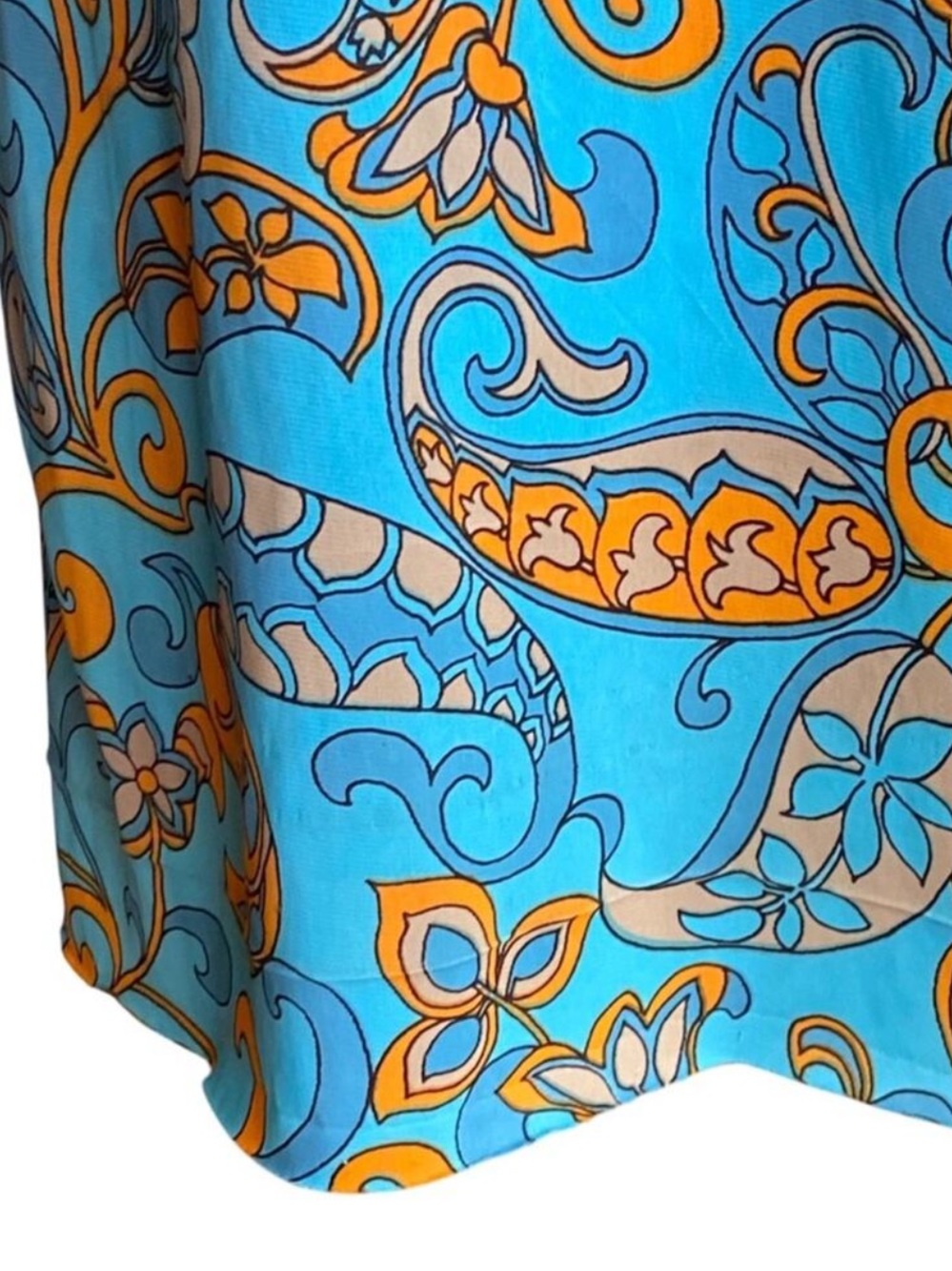Vintage Dress Small Fall Saks Fifth Avenue 60s Crochet Boho 70s Retro Paisley - Picture 8 of 16
